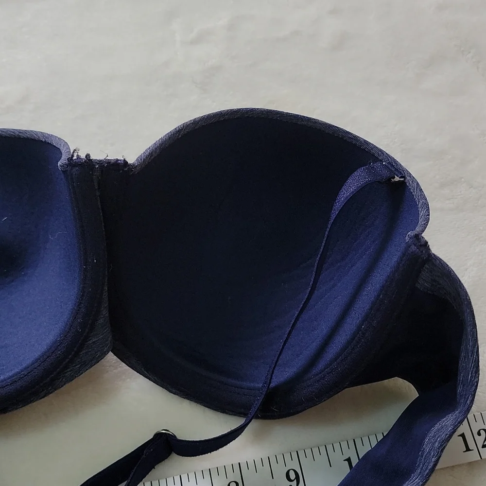 🧸 AERIE HEATHER NAVY DARK BLUE STRAPLESS OR STRAP T SHIRT COMFORT EVERYDAY BRA - Picture 7 of 8